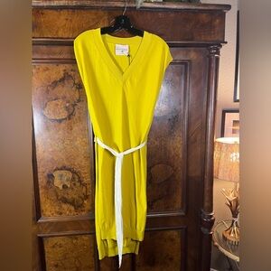 NWT Erika Cavallini- Yellow Tie Tunic Vest. Size S